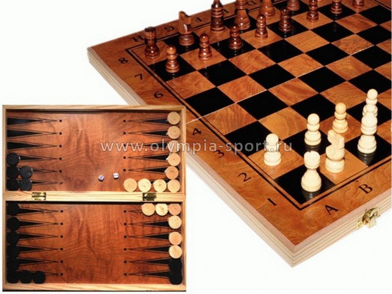 Игра 3 в 1 нарды, шахматы, шашки (доска 29х29см) S3029