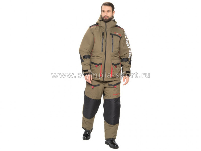Костюм зимний Huntsman Siberia Floating плавающий цв.хаки/черн. (тк.Breathable)