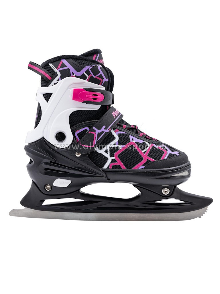 Коньки фигурные раздвижные Virtey Phantom BW-1BW-182 цв.pink р.33-36