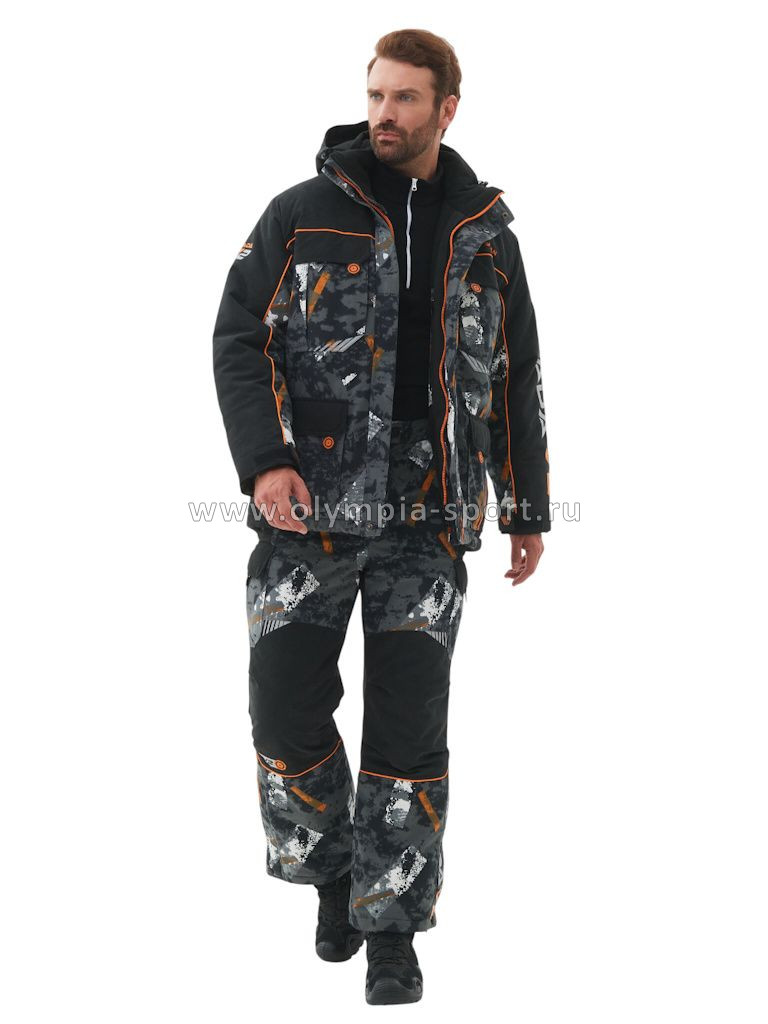 Костюм зимний Huntsman Канада V-2 КМФ/черный тк.Исландия