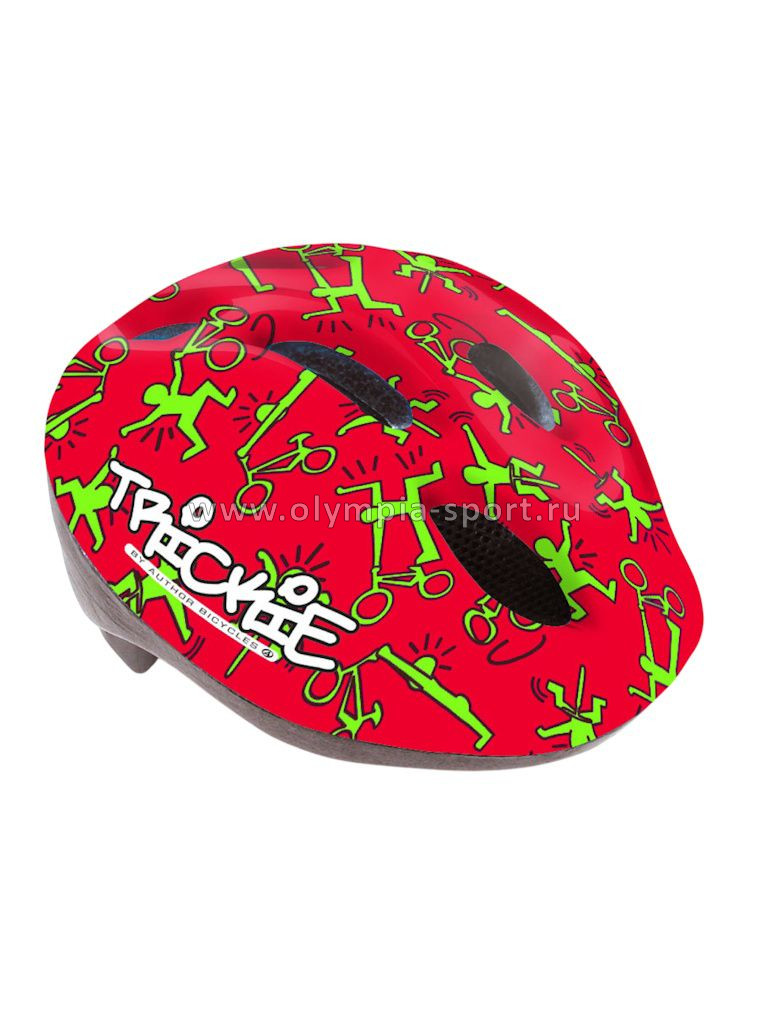 Шлем AUTHOR Trickie 151 детский/подр. с сеткой, красно-зеленый 49-56см